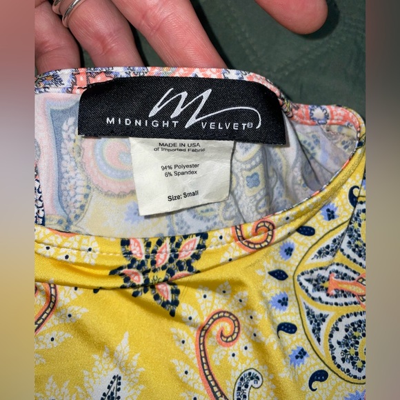 MIDNIGHT VELVET Moroccan Bell-Sleeve Top, Size Small, LIKE NEW - Picture 6 of 6